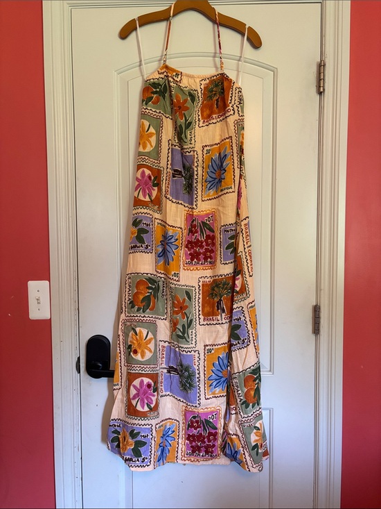 Paper Heart Dresses & Skirts - PAPERHEART Women’s Floral Maxi Halter Sundress - Peach Background. Size Medium